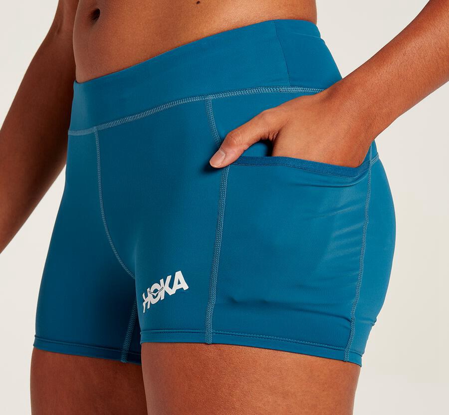 Hoka Australia One One Performance Knit - Womens Shorts Blue - QUYLT-6473